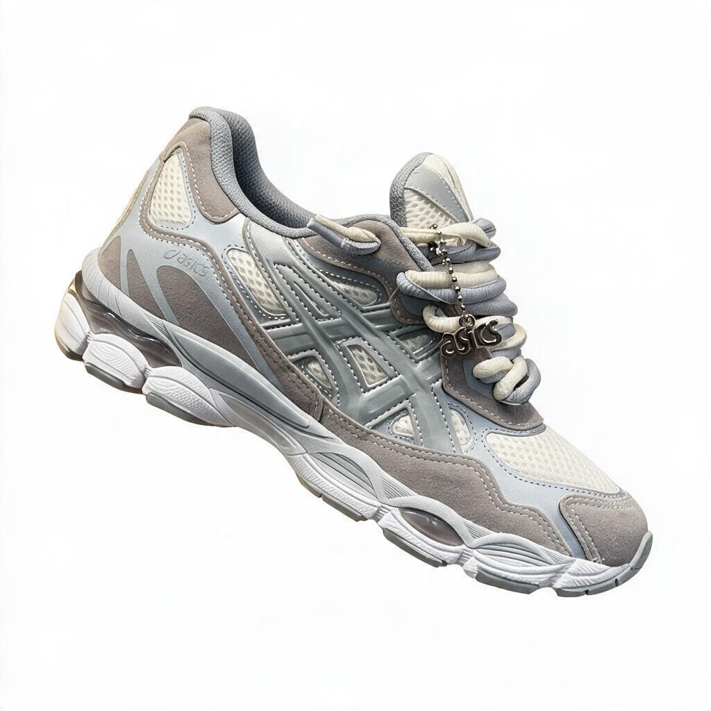 Modelo Asics Gel Cinza / off